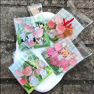 25 Ct - 5x4 bunny self seal cellophane bags